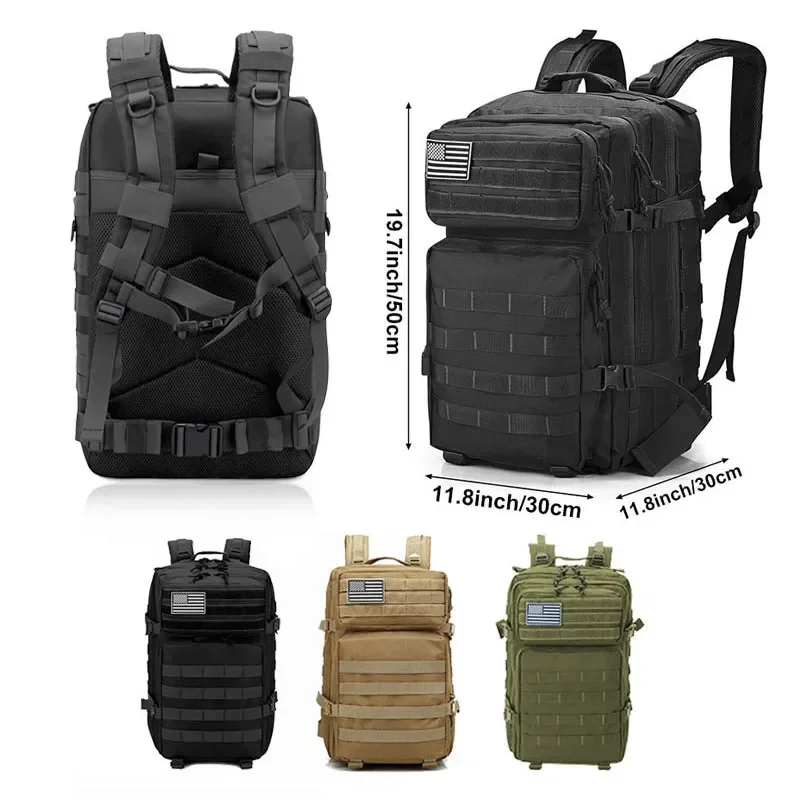Rucksack Military Style - 2Q-50L Tactical Backpack Men's Travel Large