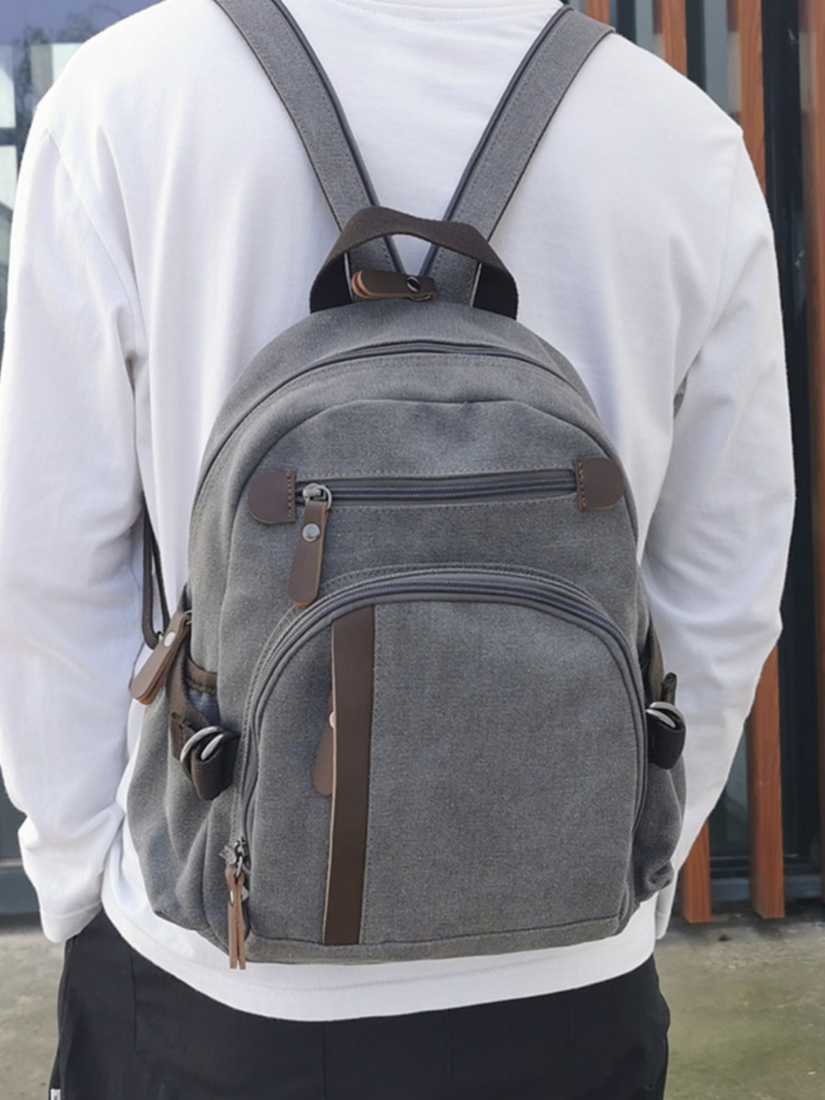 Canvas Backpack Casual - Small Canvas Backpack Leisure Sports Multi-Functional
