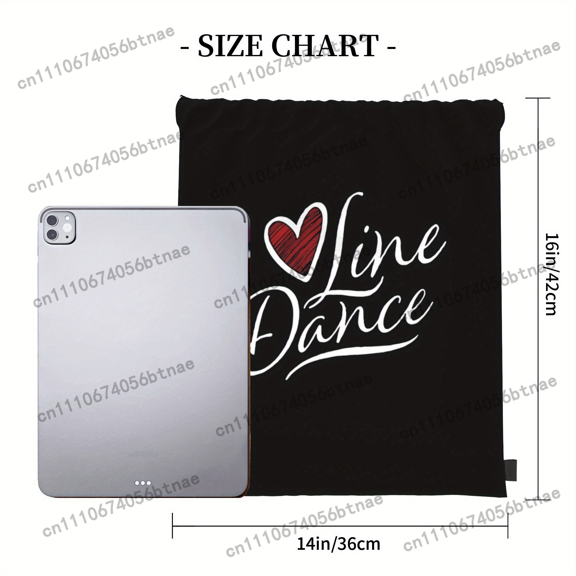 LOVE Line Dance Drawstring Bag - Drawstring Gym Bag 评论和价格
