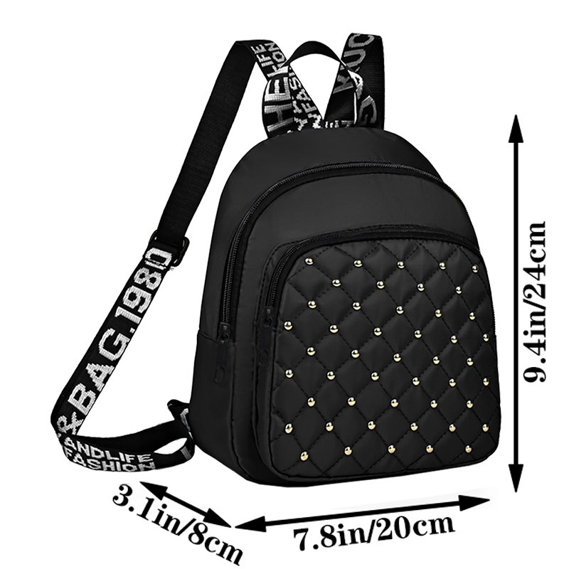 Chic Stylish Studded Backpack  - Canvas Backpack Casual 评论和价格