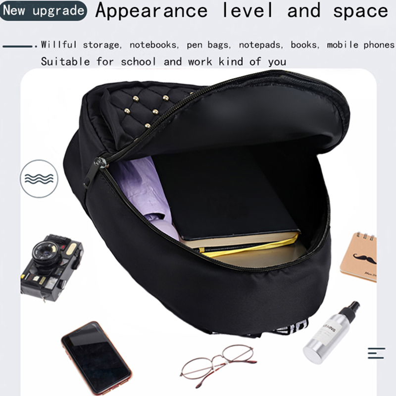Chic Stylish Studded Backpack  - Canvas Backpack Casual 评论和价格